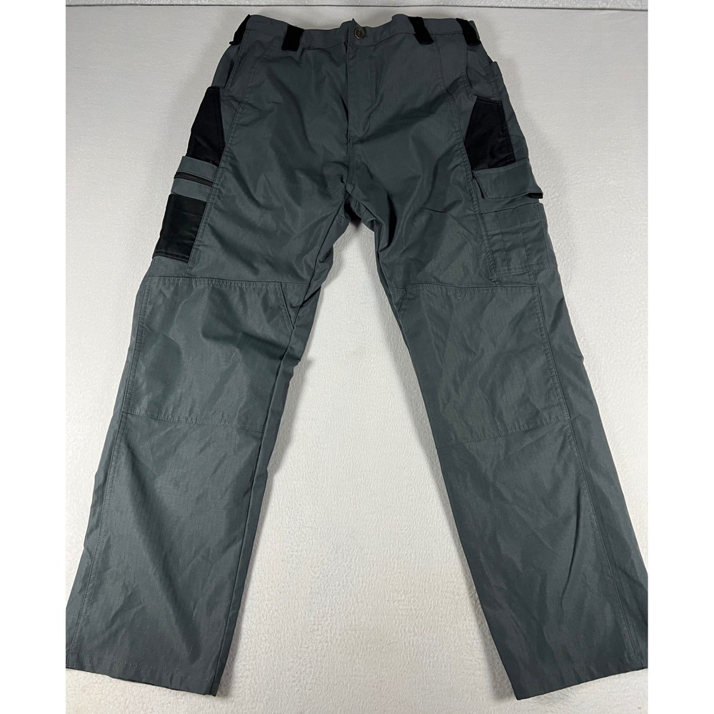 Tactical Series Cargo Pants Mens XL Grey Ripstop Multi-Pocket Outdoor Workwear